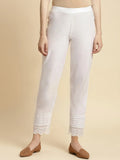 100% Cotton Solid Calf Length Straight Pant