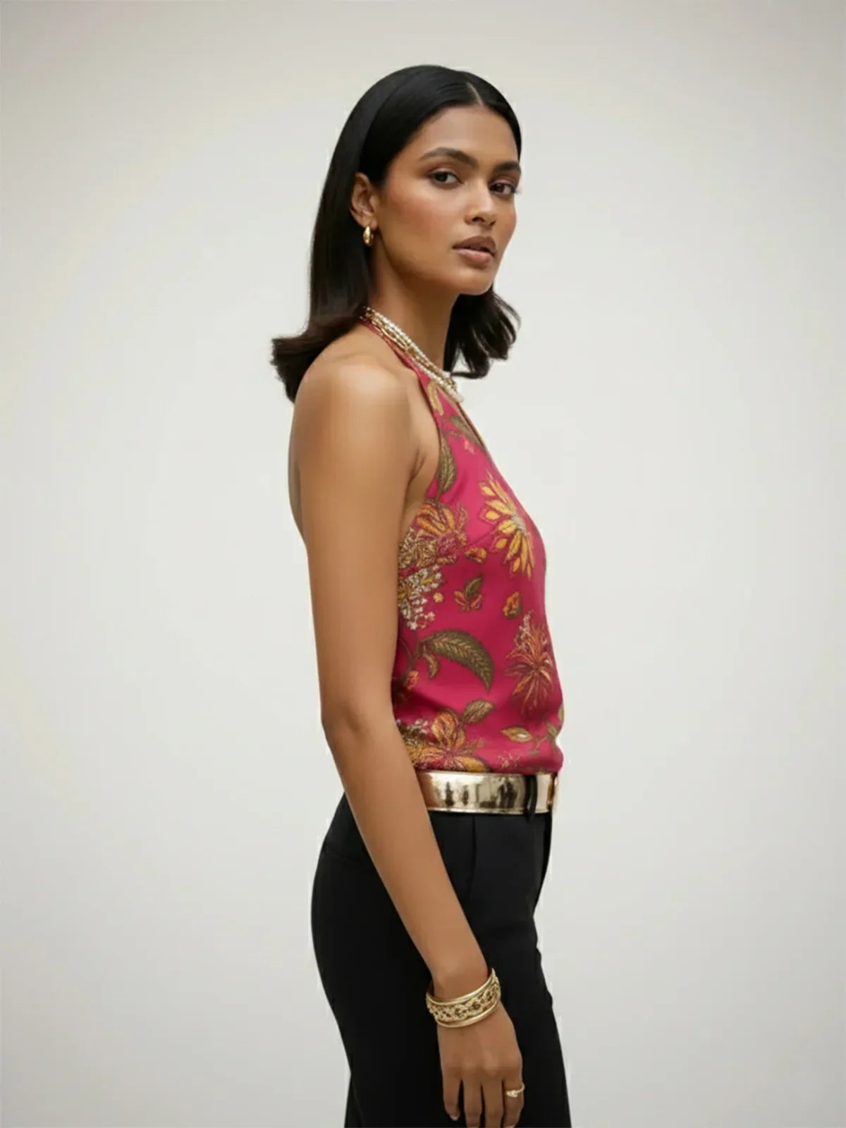 Cotton Cambric Printed Straight Top
