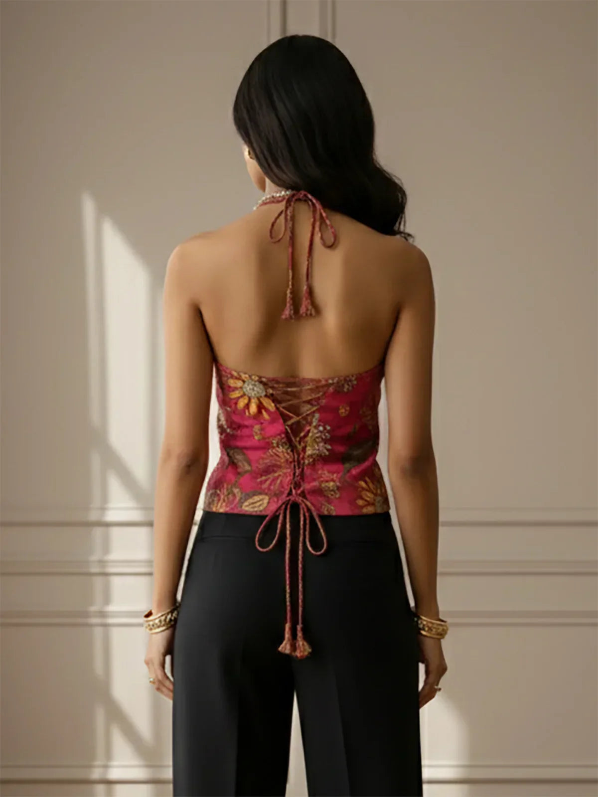 Cotton Cambric Printed Straight Top