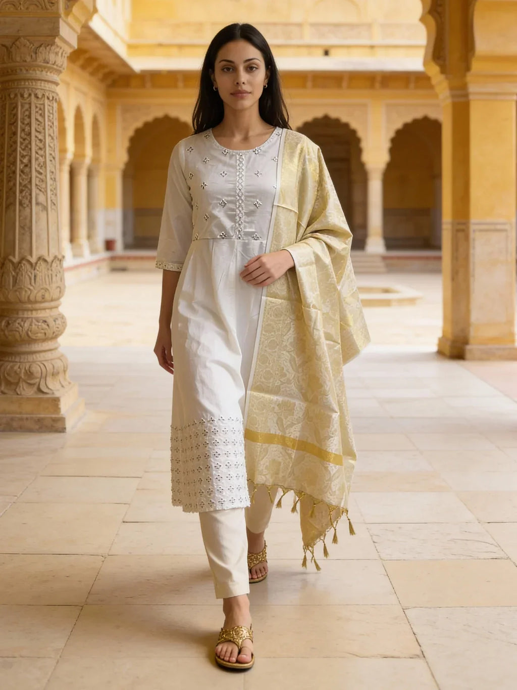 Art Silk Self Design Dupatta