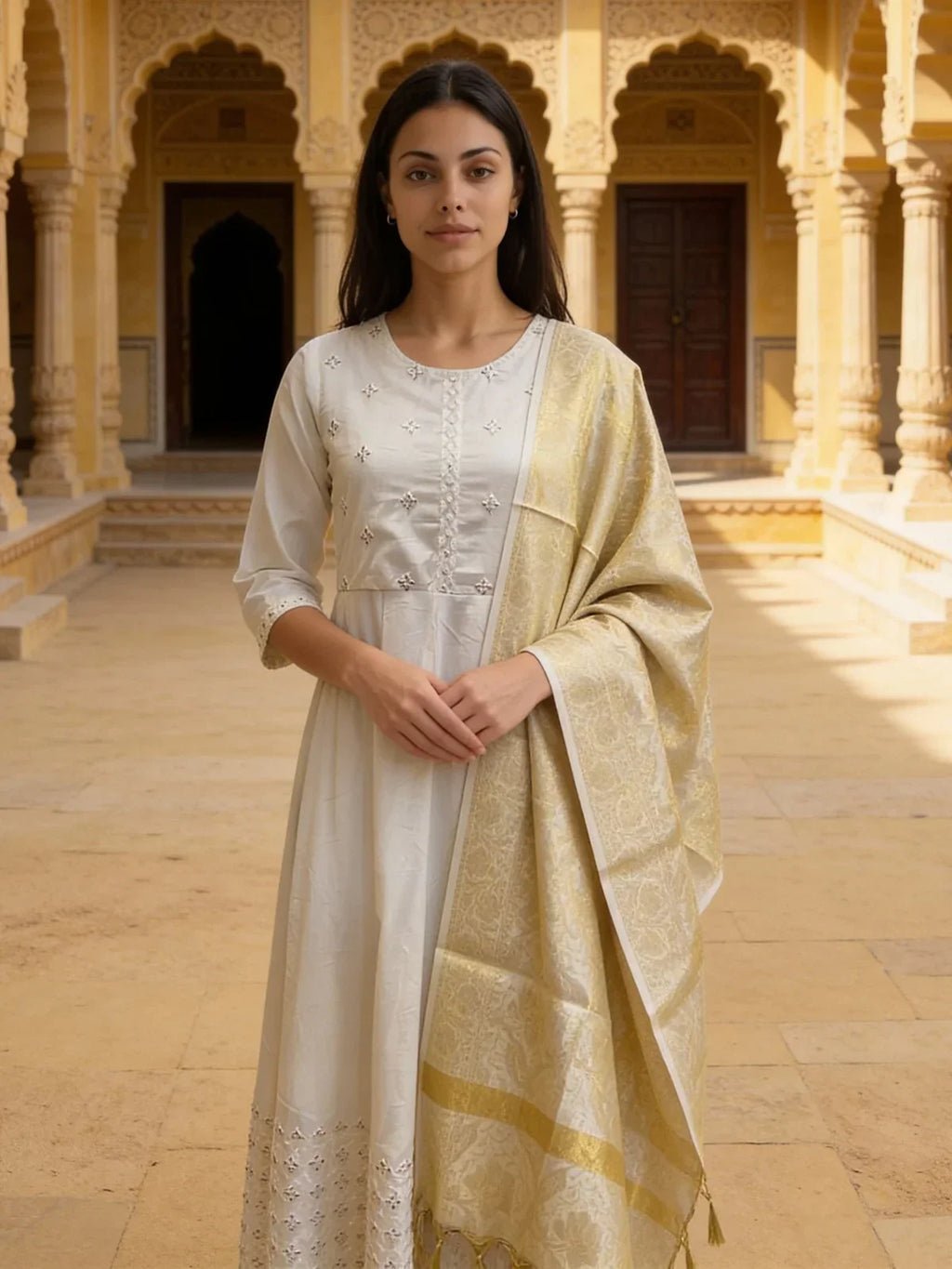 Art Silk Self Design Dupatta
