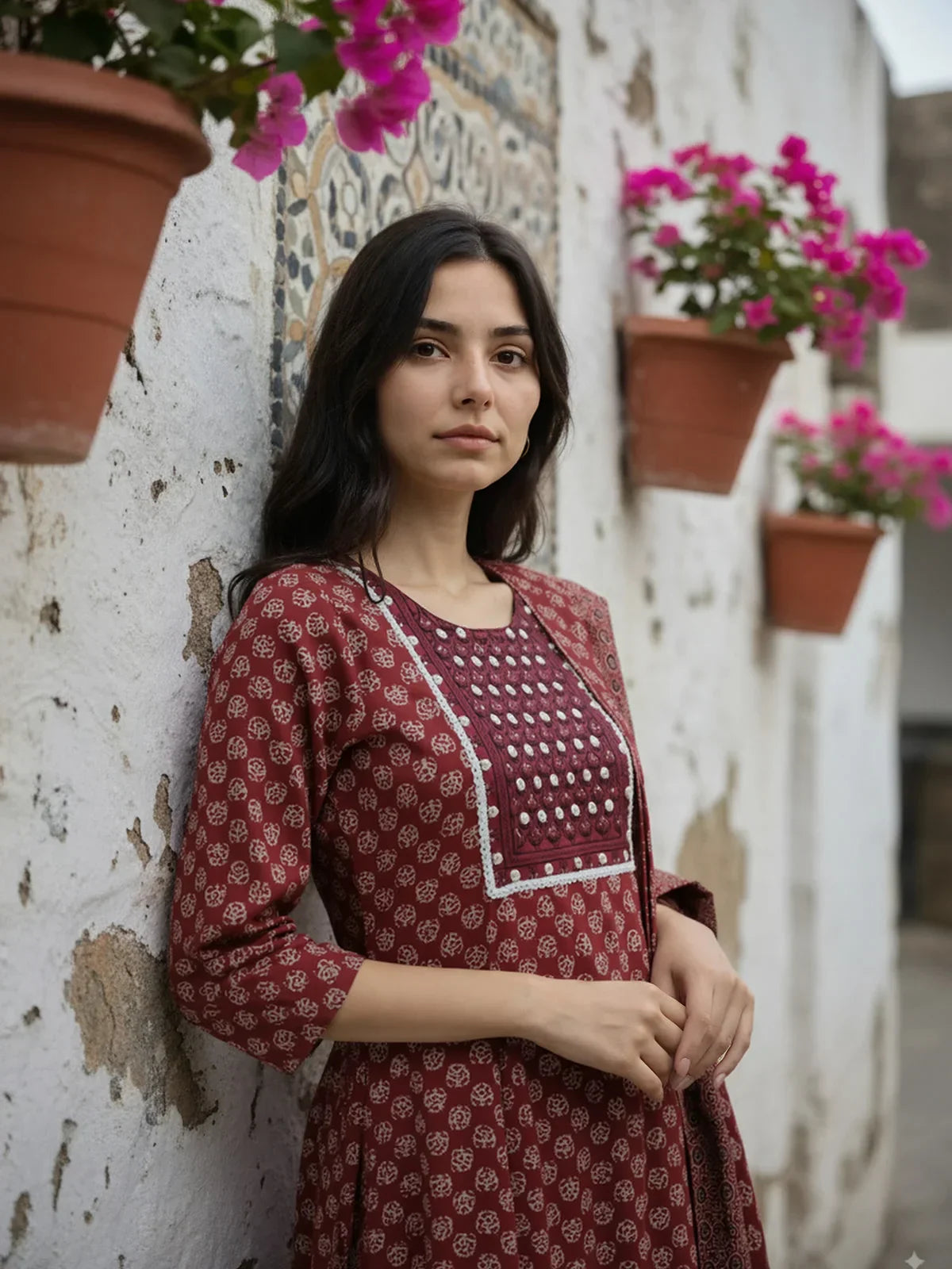 Cotton Embroidered Straight Calf Length Kurta with Pant and Dupatta