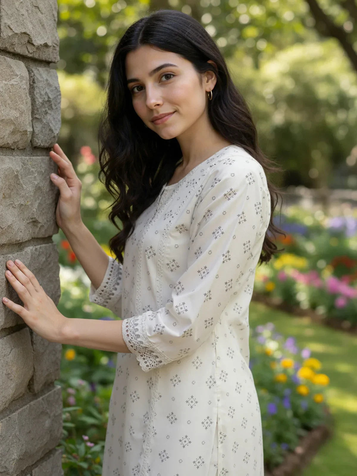 Chanderi Embroidered Straight Calf Length Kurta with Pant and Dupatta