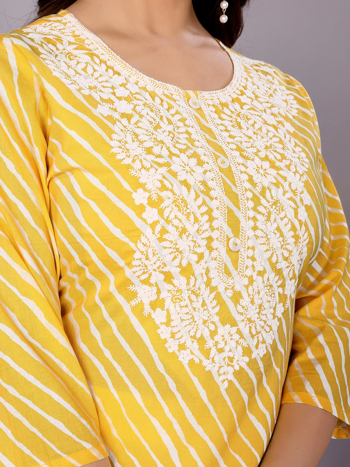 Cotton Embroidered Straight Calf Length Kurta